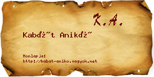 Kabát Anikó névjegykártya